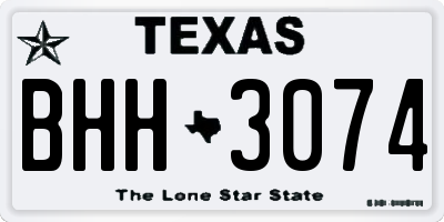 TX license plate BHH3074