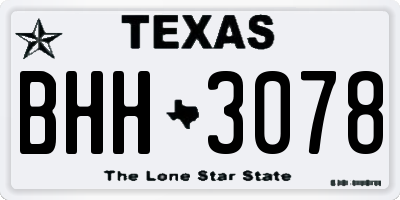 TX license plate BHH3078