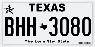 TX license plate BHH3080