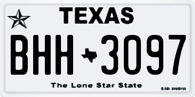 TX license plate BHH3097