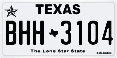 TX license plate BHH3104