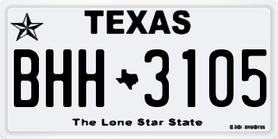 TX license plate BHH3105