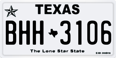 TX license plate BHH3106