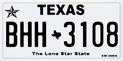TX license plate BHH3108