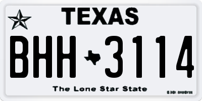 TX license plate BHH3114
