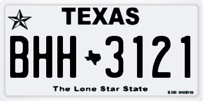 TX license plate BHH3121