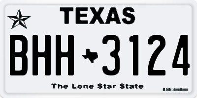 TX license plate BHH3124