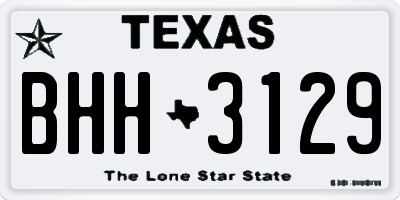 TX license plate BHH3129