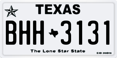 TX license plate BHH3131