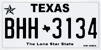 TX license plate BHH3134