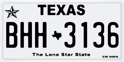 TX license plate BHH3136