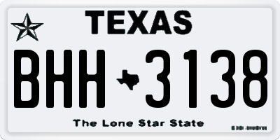 TX license plate BHH3138