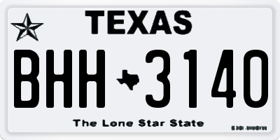 TX license plate BHH3140