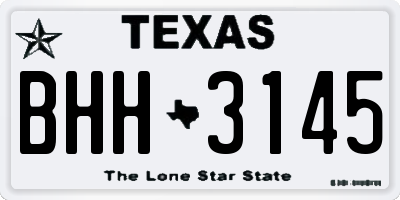 TX license plate BHH3145