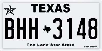 TX license plate BHH3148