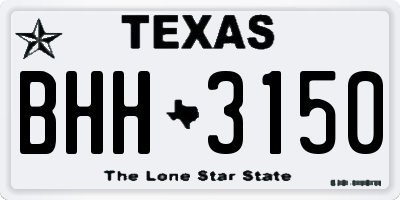 TX license plate BHH3150