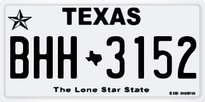 TX license plate BHH3152