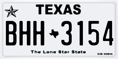 TX license plate BHH3154