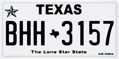 TX license plate BHH3157