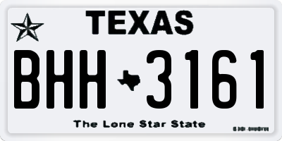 TX license plate BHH3161