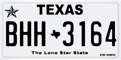TX license plate BHH3164