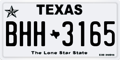 TX license plate BHH3165