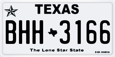 TX license plate BHH3166