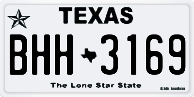 TX license plate BHH3169