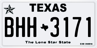 TX license plate BHH3171
