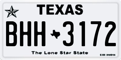 TX license plate BHH3172