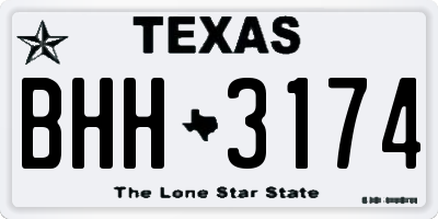 TX license plate BHH3174