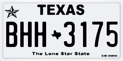 TX license plate BHH3175
