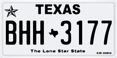 TX license plate BHH3177