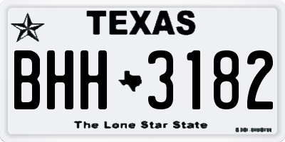 TX license plate BHH3182