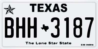 TX license plate BHH3187