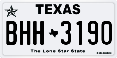 TX license plate BHH3190
