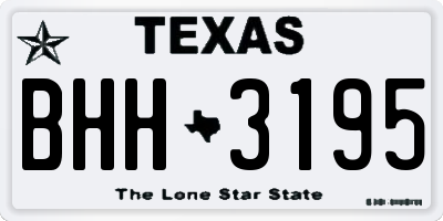 TX license plate BHH3195