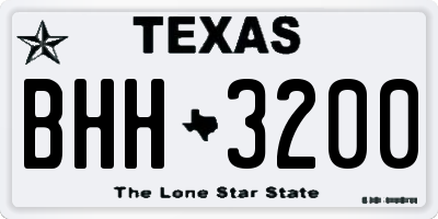 TX license plate BHH3200