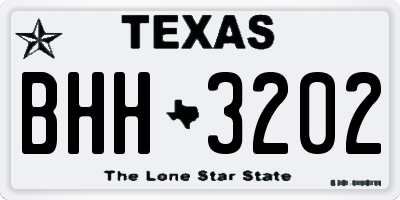 TX license plate BHH3202
