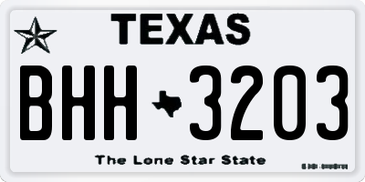 TX license plate BHH3203