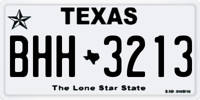 TX license plate BHH3213