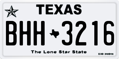 TX license plate BHH3216