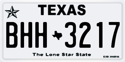 TX license plate BHH3217