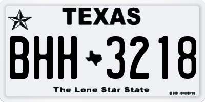 TX license plate BHH3218