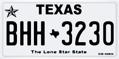 TX license plate BHH3230