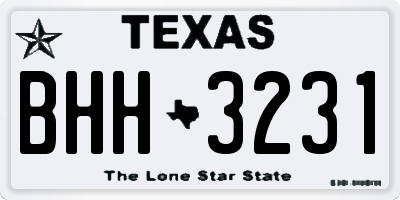 TX license plate BHH3231