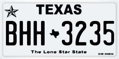 TX license plate BHH3235