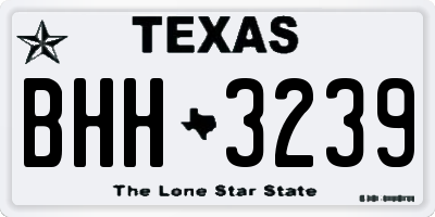 TX license plate BHH3239