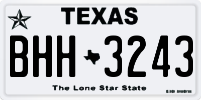 TX license plate BHH3243