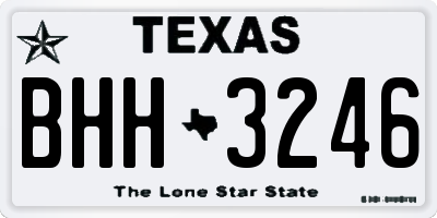 TX license plate BHH3246